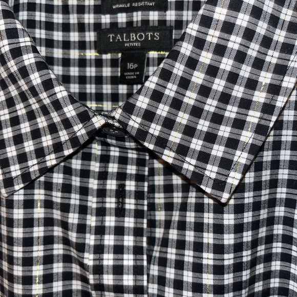 LNWOT, Talbots Black & White Top, Size 16 Petite - Picture 2 of 5